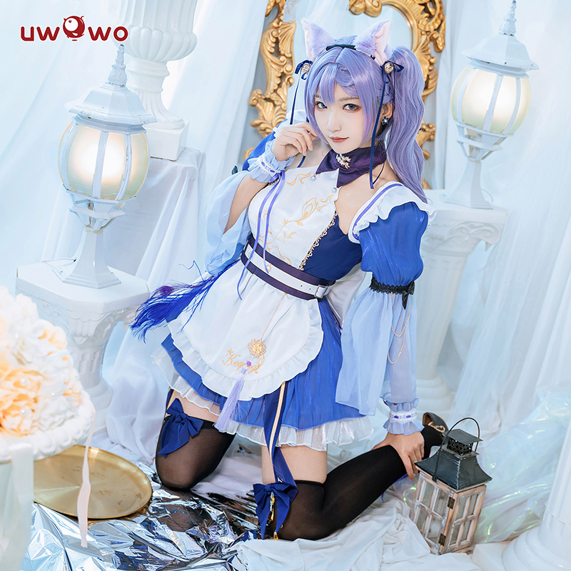 预售Uwowo悠窝窝原神 刻晴同人女仆cosplay服装女画师授权璃月cos - 图0