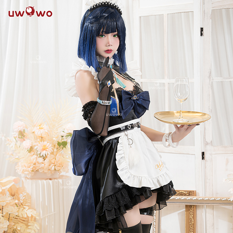 现货Uwowo悠窝窝原神 夜兰女仆cosplay服装女同人原创 夜阑 - 图0