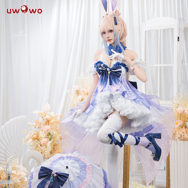 预售Uwowo悠窝窝原神珊瑚宫心海兔兔装cosplay服装女兔女郎可爱-图1