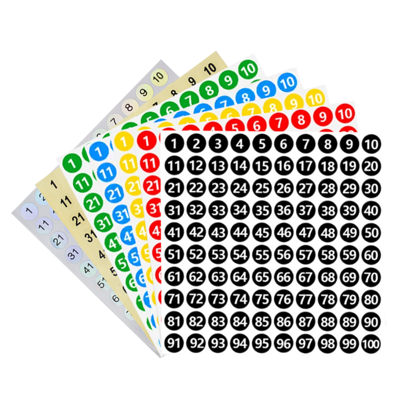 指甲油胶瓶编号数字杯子号码贴纸镭射防水相册标签1-1000连号数字 - 图3