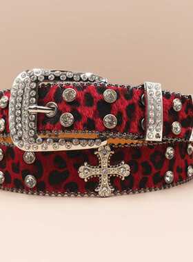 Cross Body Belt Y2K Studded Rhinestone Jeans Belt Punk