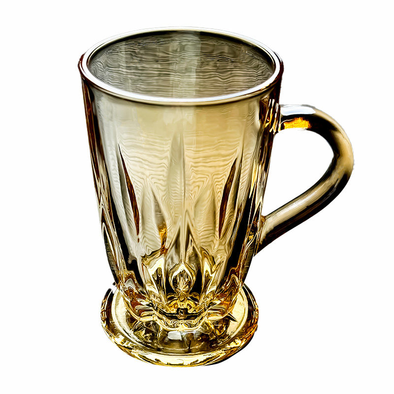 2025新款水晶玻璃杯水杯酒杯啤酒杯子轻奢高颜值带把不带盖高级感,淘宝优惠券,粉丝福利购,淘宝优惠卷