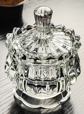 水晶玻璃位上甜品燕窝碗带盖高颜