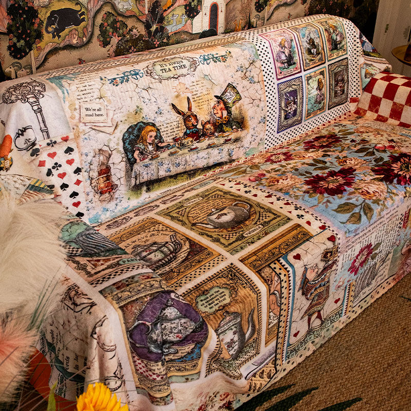 中世纪复古沙发盖毯法式高级感沙发巾垫午休毯子加厚防尘罩四季用,淘宝优惠券,粉丝福利购,淘宝优惠卷