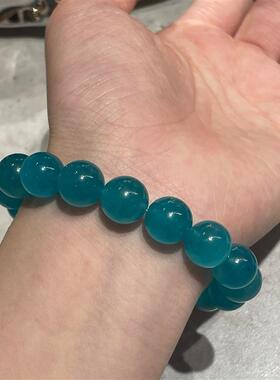 天然亚马逊石手炼男女高蓝色单圈水晶手炼首饰高品质原创设计的女