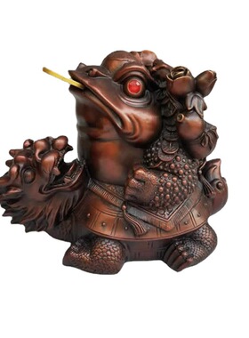 黄铜龙龟背金蟾摆件装饰礼品黄铜