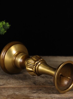 莲花烛台家用复古铜制蜡烛台莲花