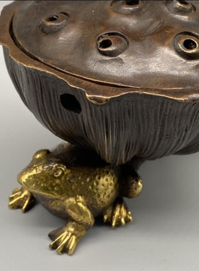 仿古铜鎏蜻蜓熏香炉创意家居装饰