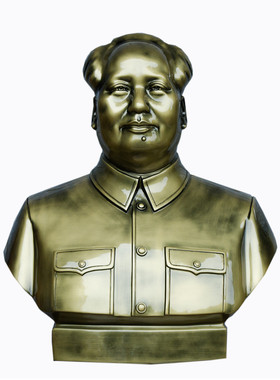 毛泽东主席半身台像伟人雕塑铜像