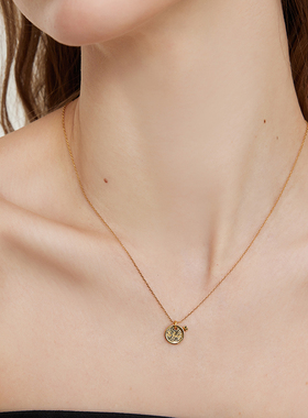 aviho 小众时髦ins风小圆牌锁骨链高级感简约休闲百搭叠戴项链