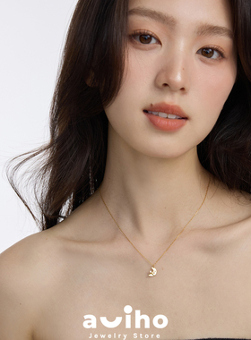 aviho s925纯银可爱星星月亮项链甜美ins风简约小众高级感锁骨链