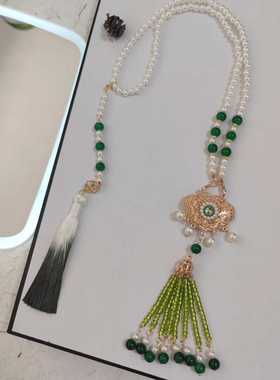 晚明风背云流苏璎珞项链女