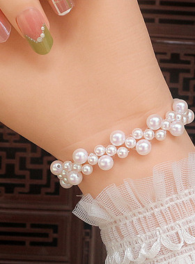 新款风纯手工编织小米粒珍珠手链