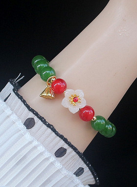 新中式国风桃之夭夭好运连连手串