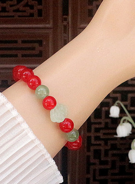 玻璃果冻玉石手串珠子水晶手链