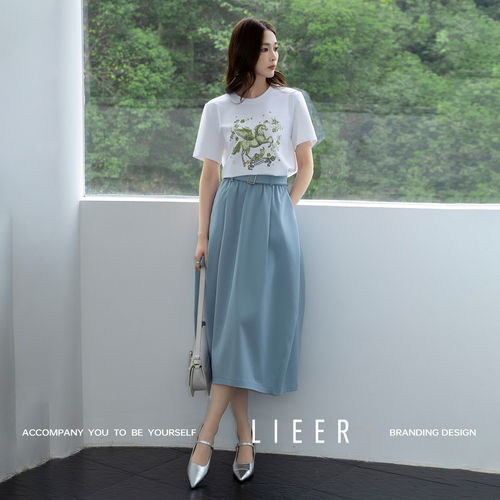 烈儿LIEER「郁金香花苞裙」谁穿谁好看！文艺百搭中长款半身裙 - 图0