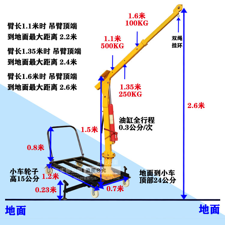 室内外多功能吊运机直滑式装修吊机车载装卸可移动折叠旋转小吊机 - 图1