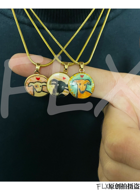 卡通动物图案项链小众项链