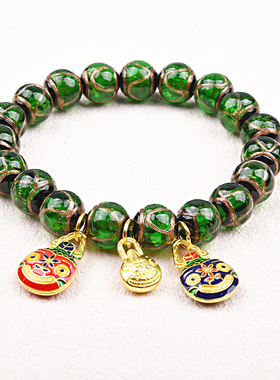 香灰琉璃复古手串手链手饰吞金兽男女同款国风国潮同款