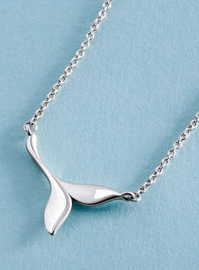 海盗船银饰鱼尾锁骨链女简约小众