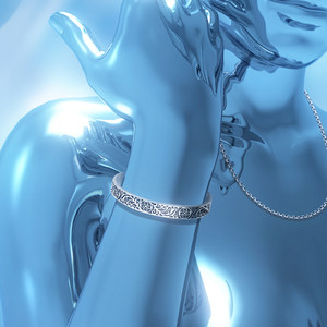 海盗船银饰草木纹银手镯女欧美个性复古手链ins小众设计潮流饰品