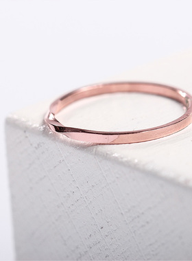 14K玫瑰金包金莫比乌斯戒指女