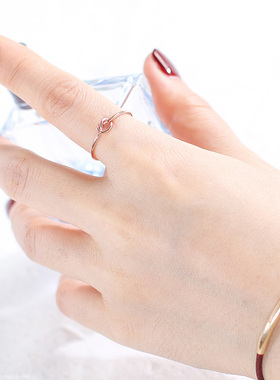 14K包玫瑰金手工编织爱心戒指