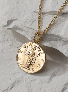 古法打制罗马皇后小福斯金币项链