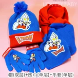 Ultra, детский трикотажный шарф, Ультрамен Тига, флисовая шапка, перчатки, комплект, 3 предмета, рождественский подарок, подарок на день рождения