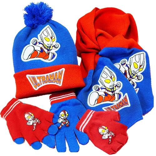 Ultra, детский трикотажный шарф, Ультрамен Тига, флисовая шапка, перчатки, комплект, 3 предмета, рождественский подарок, подарок на день рождения