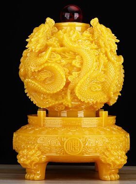 龙转乾坤鼎摆件时来运转龙玉石玄关客厅电视柜办公室开业礼品