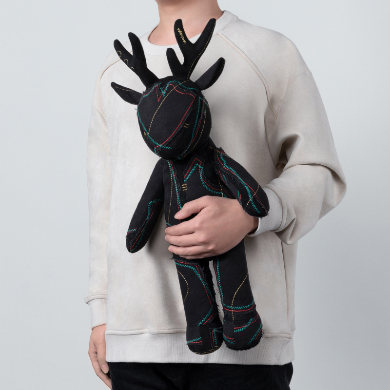 问童子 鹿玩偶仙人指路 高端布艺玩偶解构设计创意装饰礼品 - 图1