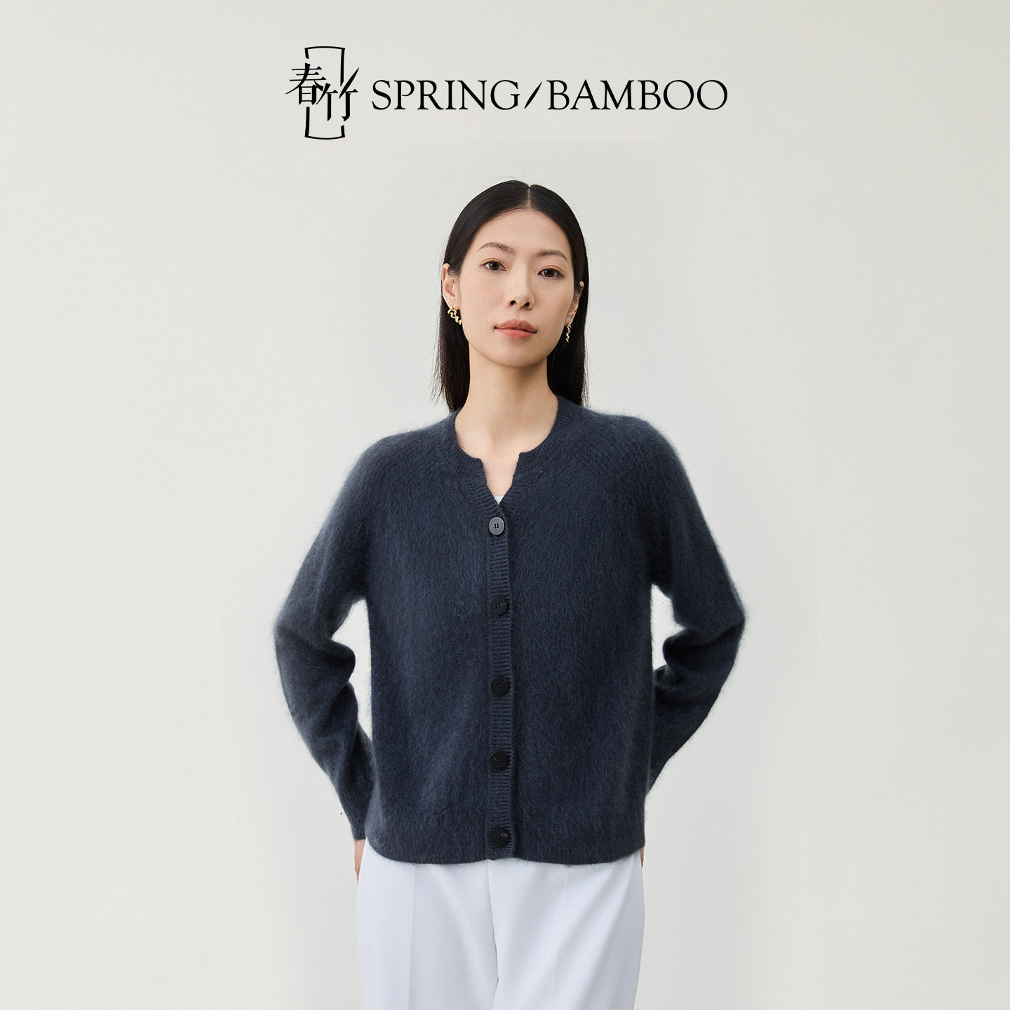 春竹2025秋冬新款100%山羊绒纯色长袖女士羊绒开衫11,淘宝优惠券,粉丝福利购,淘宝优惠卷