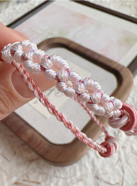 双层八股桃花双联结手绳可穿饰品