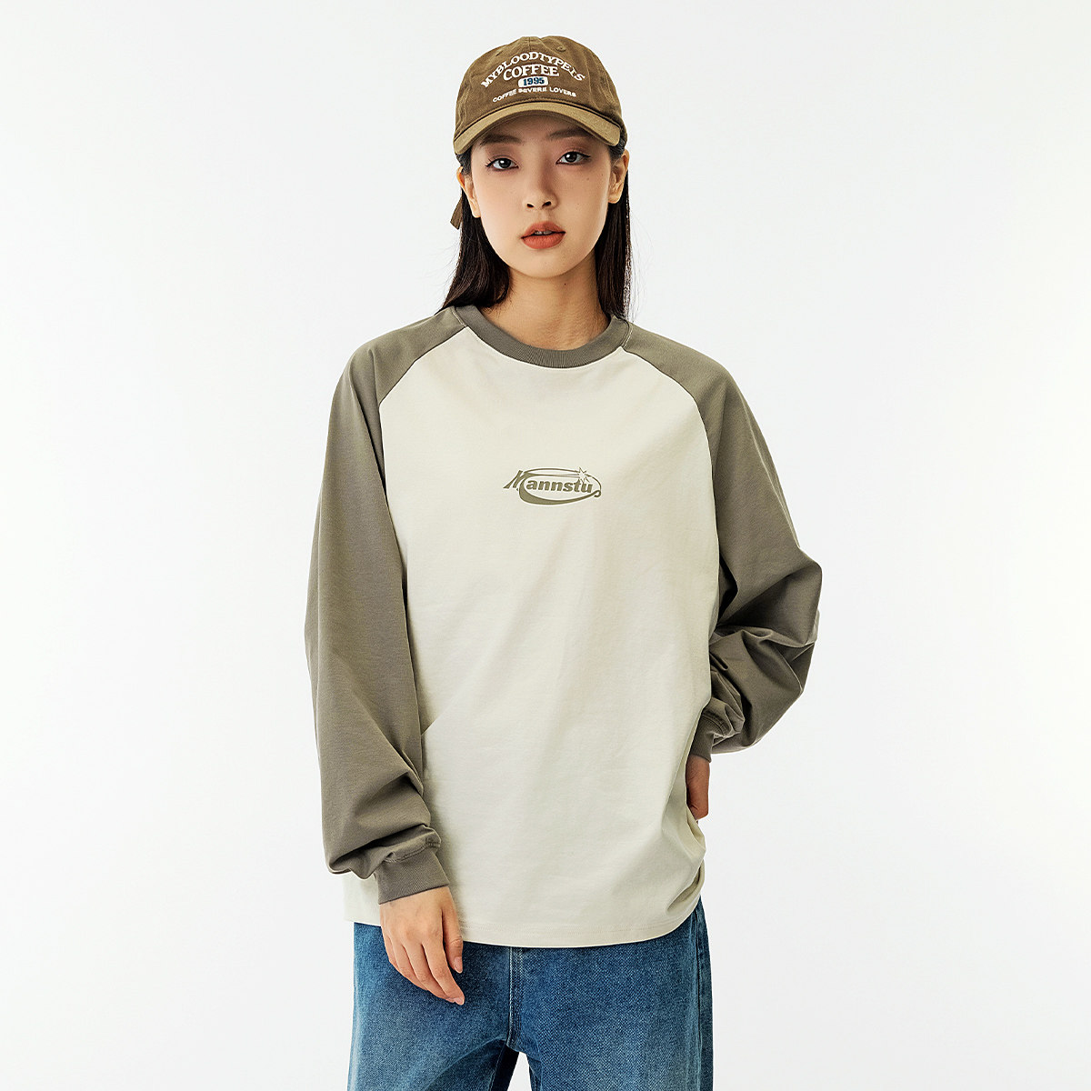 2025 春季新肩袖宽松圆领防晒长袖T恤女休闲宽松情侣上衣,淘宝优惠券,粉丝福利购,淘宝优惠卷