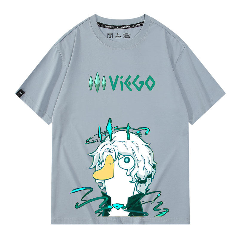 英雄联盟衣服英雄LOL联盟佛耶戈鹅鸭杀联名夏季短袖T恤纯棉男装宽松休闲上衣服