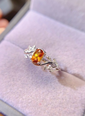 s925银饰戒指空托新品椭圆形4*6mm时尚气质开口戒托女树藤款