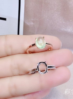 925银饰戒指空托活圈女戒指托