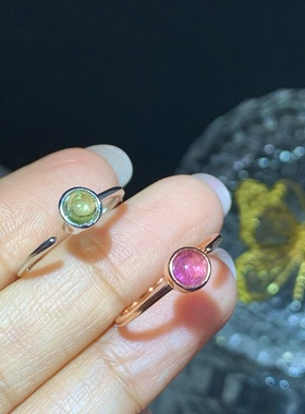 s925银饰活口戒指空托圆形5*5mm上开口简单时尚包镶戒指托欧泊戒