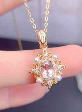 s925银饰吊坠空托椭圆形5*7mm新款日韩时尚吊坠托镶摩根石