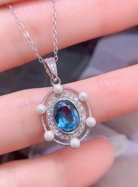 时尚流行贝珠款吊坠空托椭圆6*8mm s925银镀金包镶吊坠托精工多色