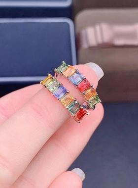 银饰戒指长方形小众简约时尚