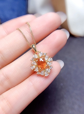 轻奢椭圆5*7mm女日韩戒指吊坠