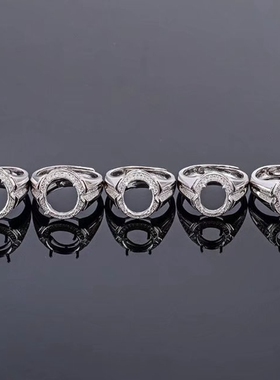 多尺寸s925银活圈男款戒指空托 8x109x1110x1211x1312x1414x17mm