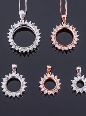 s925戴妃款圆形银吊坠