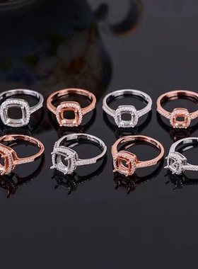 925纯银镶嵌戒指空托