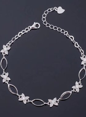 马眼4x85粒代镶嵌银手链