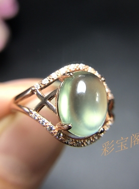 镶嵌葡萄石银戒指