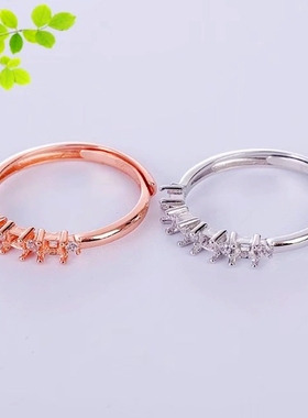 方形祖母绿戒指空托