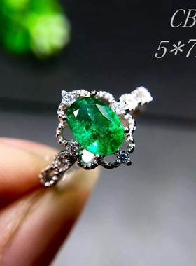 新品925银时尚戒托5*7女指圈欧泊